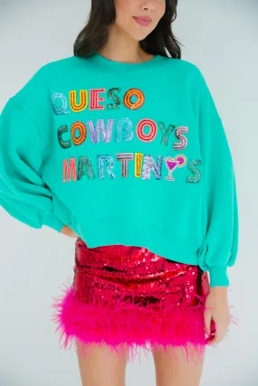 QUESO COWBOYS MARTINIS MINT PULLOVER