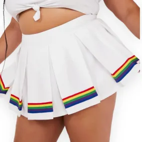 Rainbow Trim Plus-Size Mini Skirt