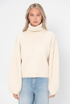 Ribbed Turtleneck, Off White