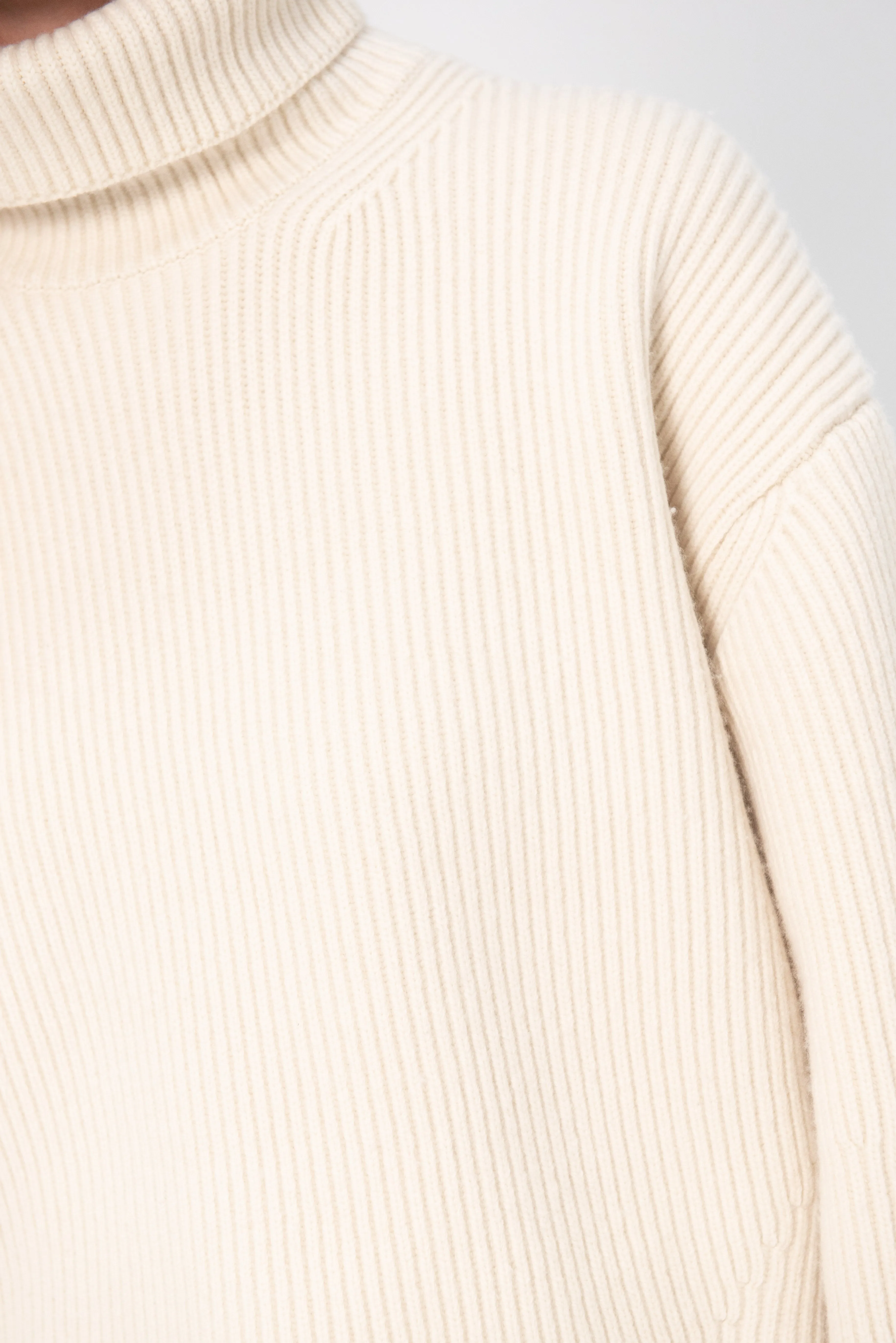 Ribbed Turtleneck, Off White