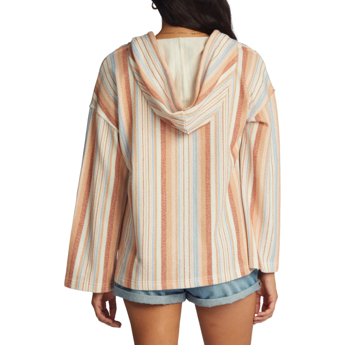 Roxy Women's Waves And Rays Stripe Poncho Hoodie