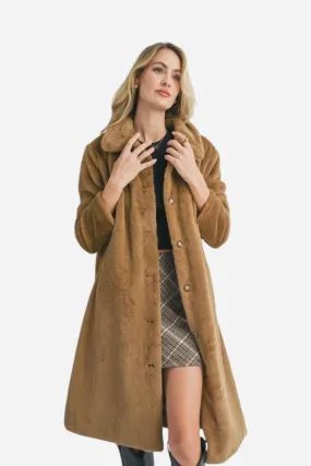 SADIE & SAGE Eden Faux Teddy Bear Long Coat