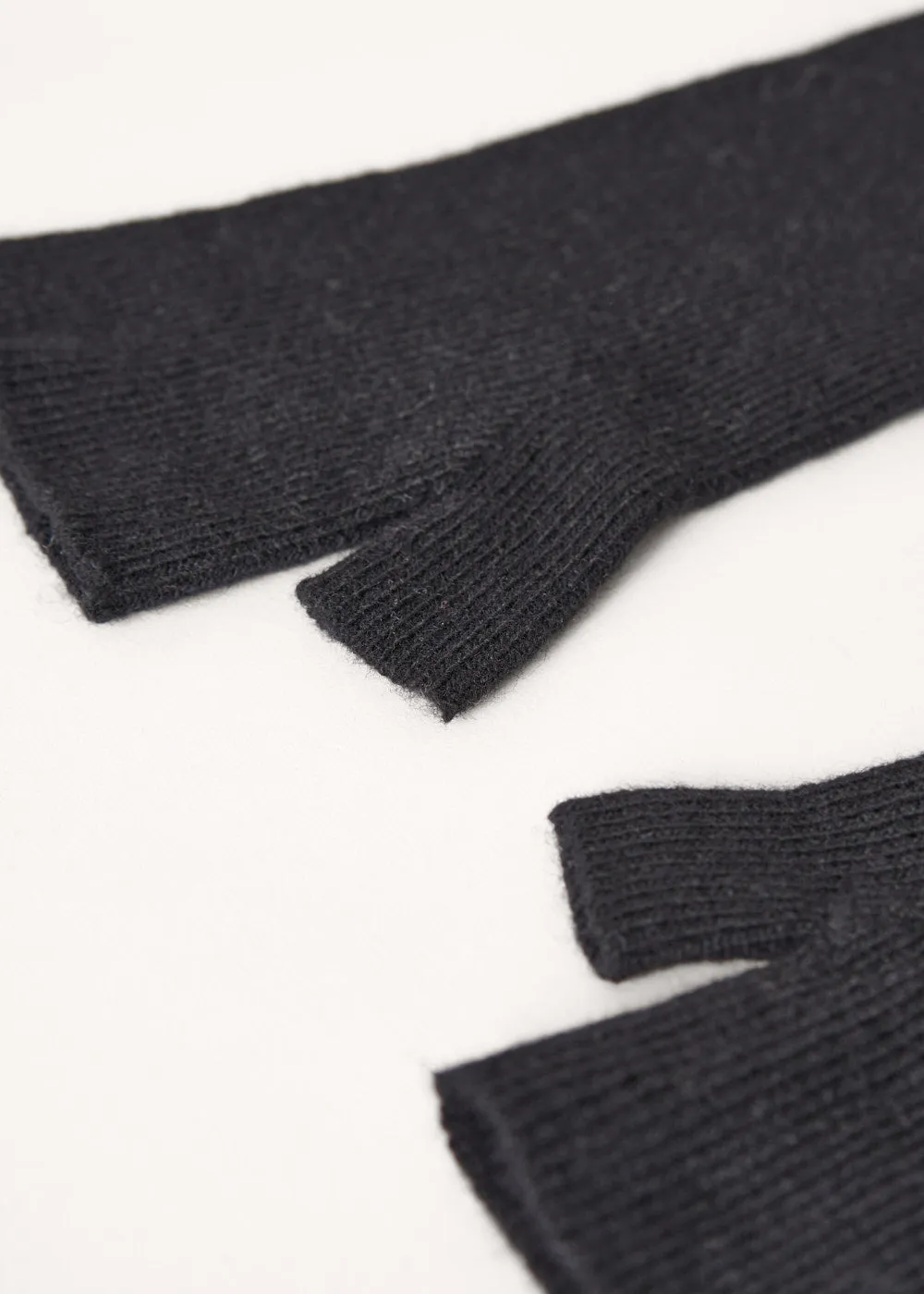 SERENA CASHMERE MIX FINGERLESS GLOVES - BLACK