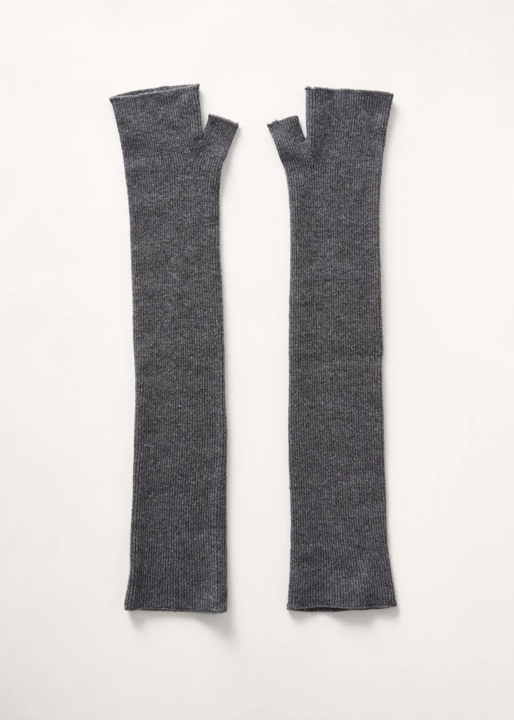 SERENA CASHMERE MIX FINGERLESS GLOVES - DARK GREY