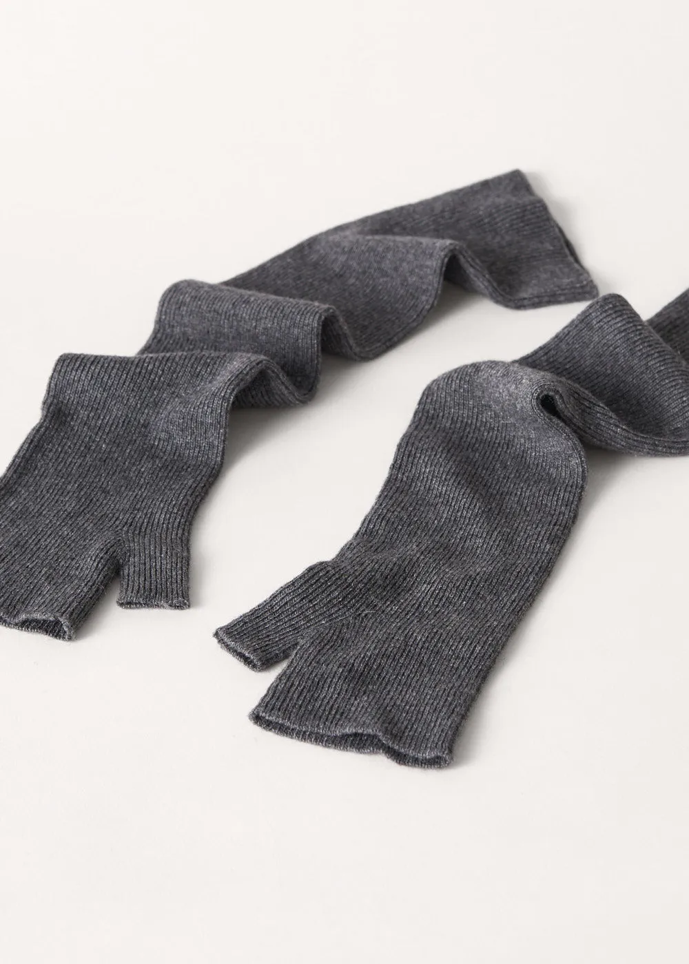 SERENA CASHMERE MIX FINGERLESS GLOVES - DARK GREY