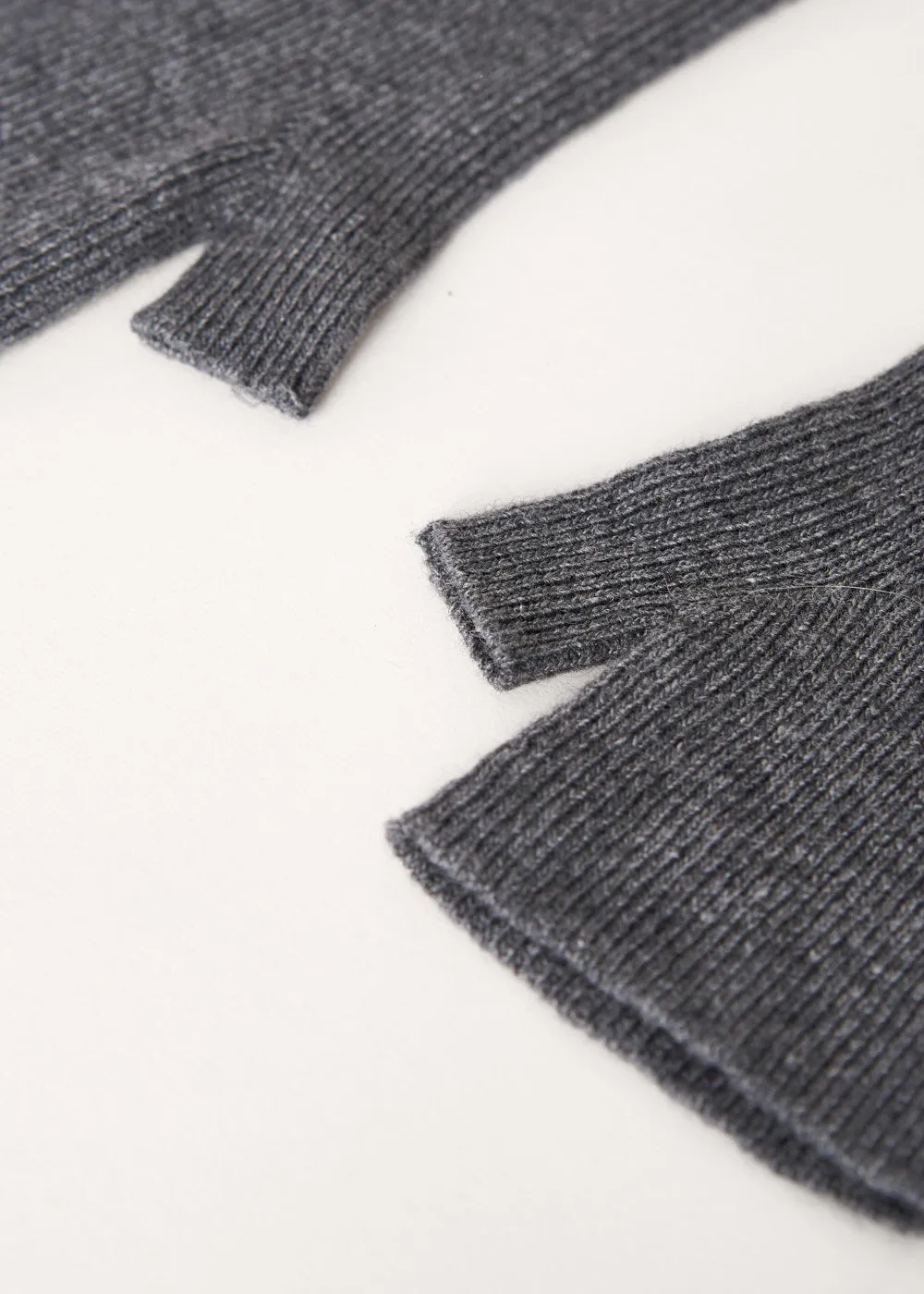 SERENA CASHMERE MIX FINGERLESS GLOVES - DARK GREY