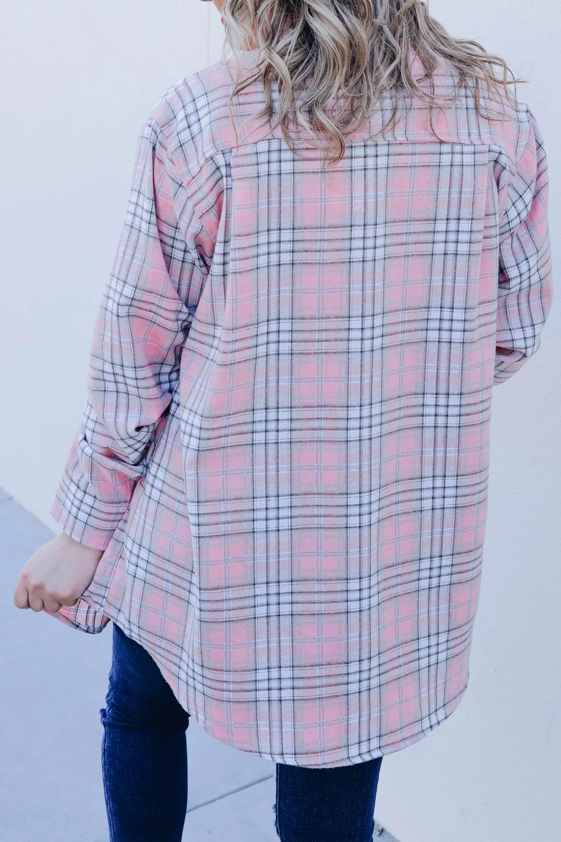 Simply Put Plaid Flannel - Dusty Pink