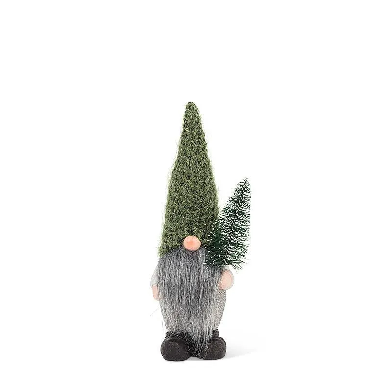 Small Gnome with Knit Hat & Tree