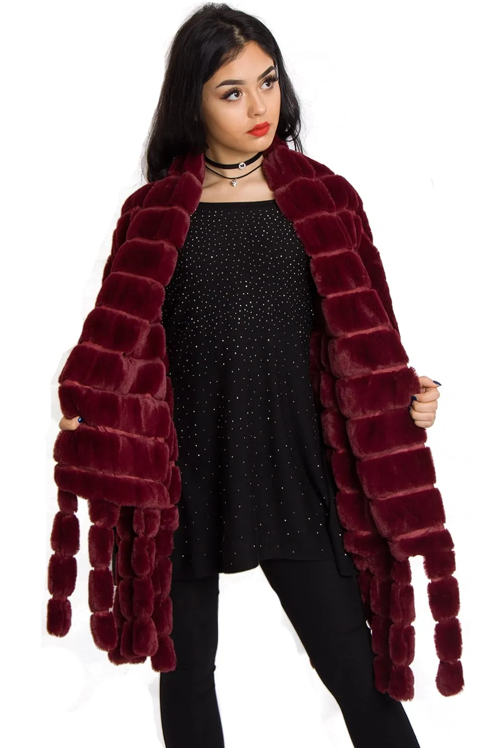 Soft Faux Fur Shawl Poncho