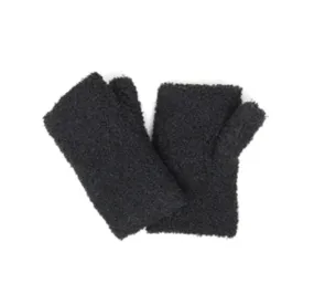 Solid Boucle Teddy Bear Fingerless Gloves