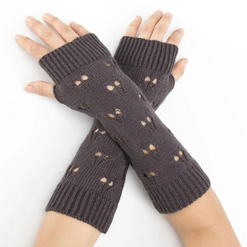 Stylish Knitted Hand Warmer Fingerless Winter Gloves