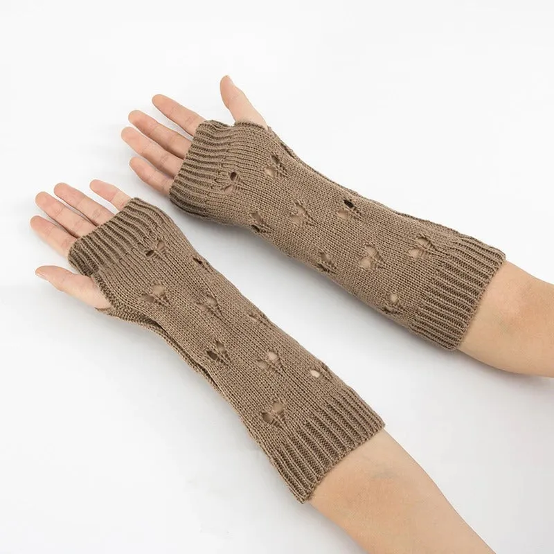 Stylish Knitted Hand Warmer Fingerless Winter Gloves