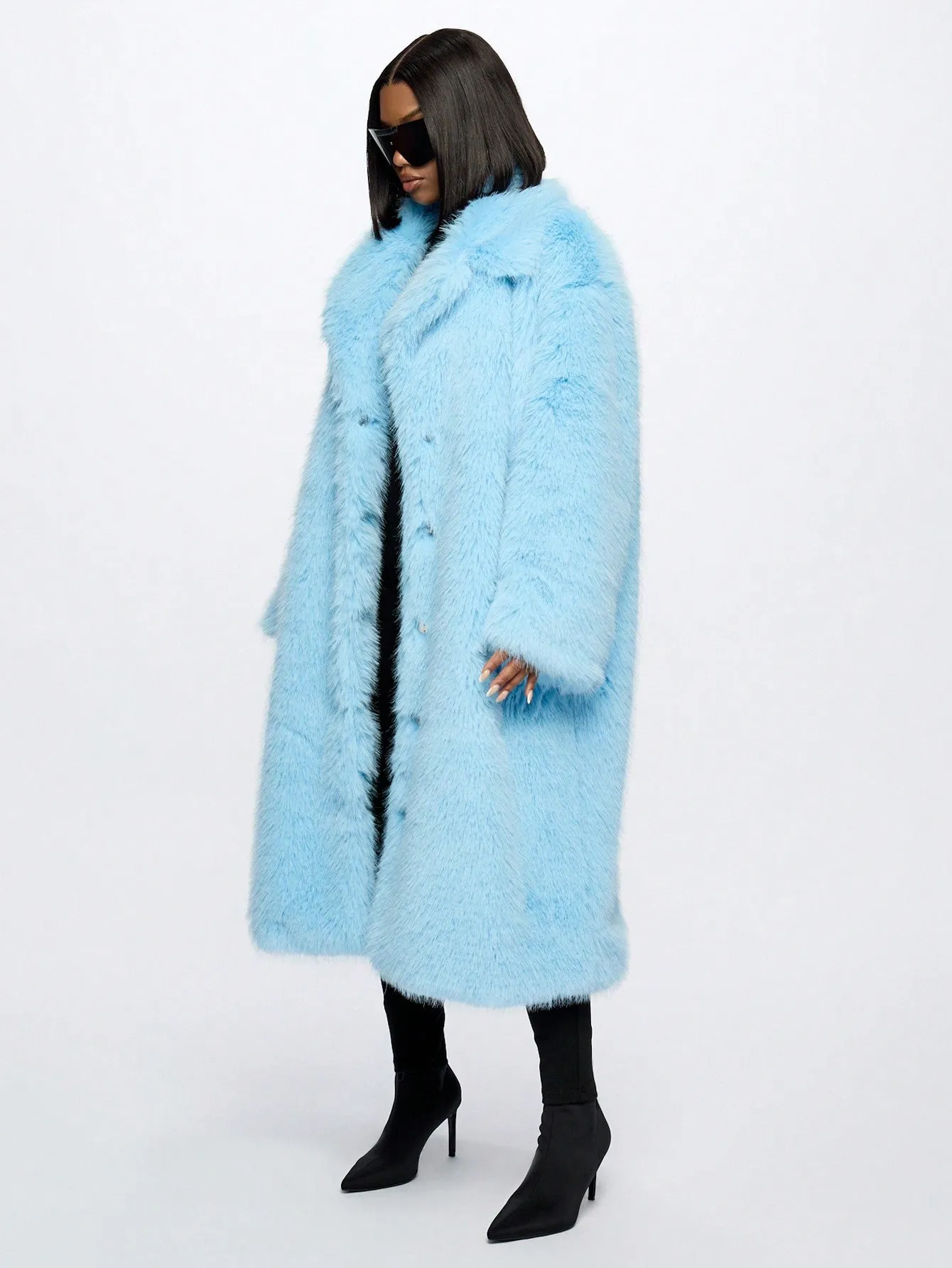 SUMWON WOMEN Fluffy Oversized Maxi Coat