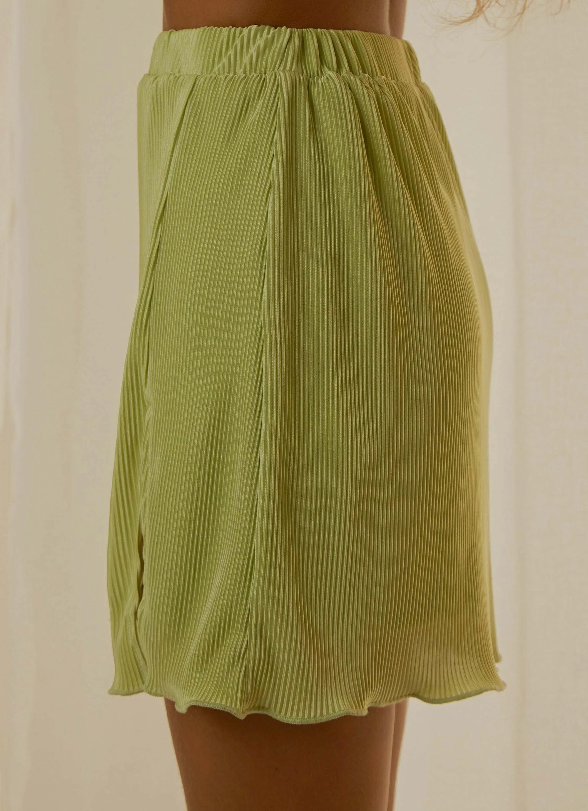 Sunny Skies Mini Skirt - Lime Green