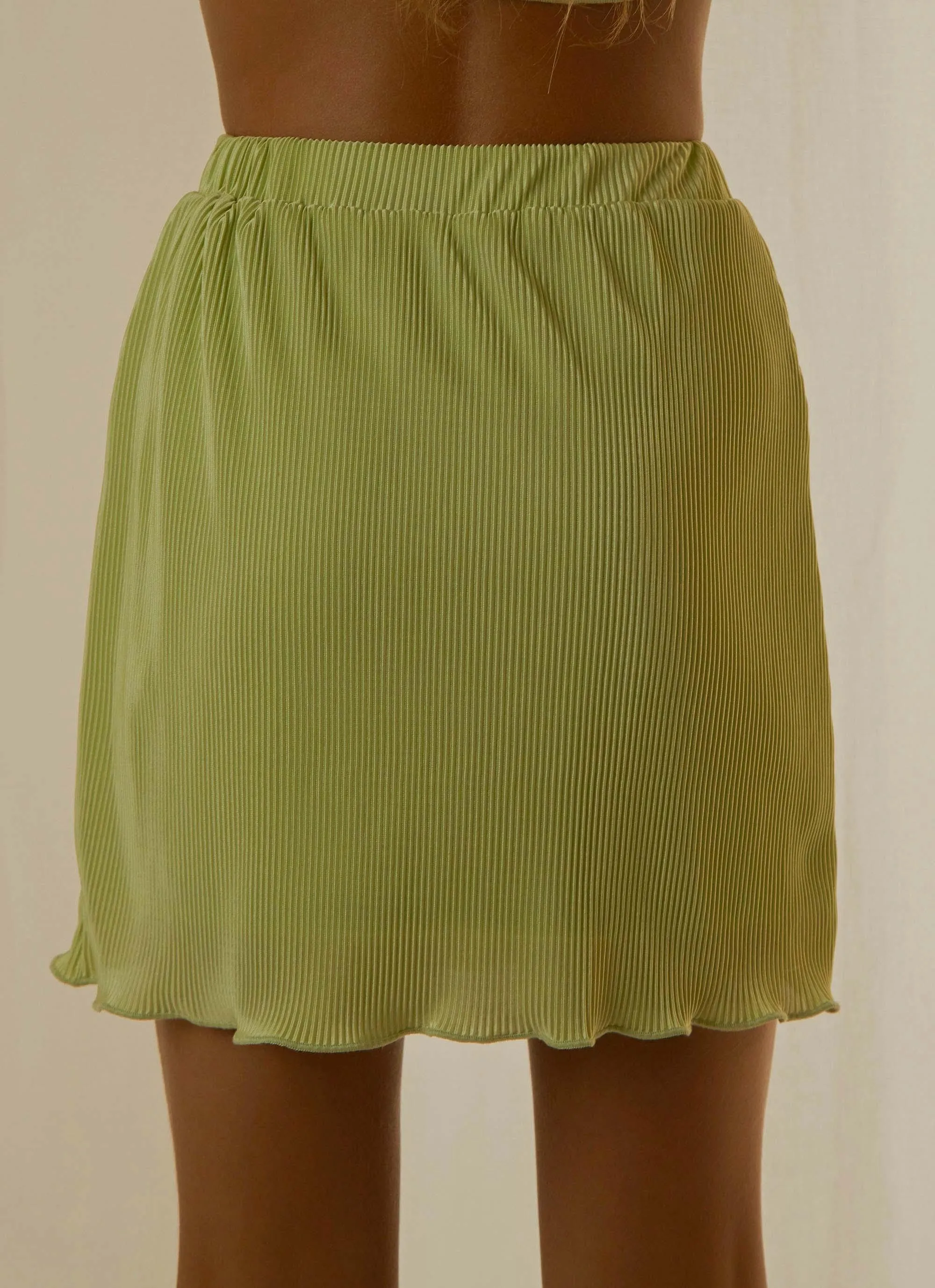 Sunny Skies Mini Skirt - Lime Green