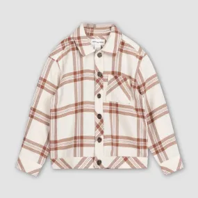 The Copper Plaid Flannel Shirt - Beige - BABY