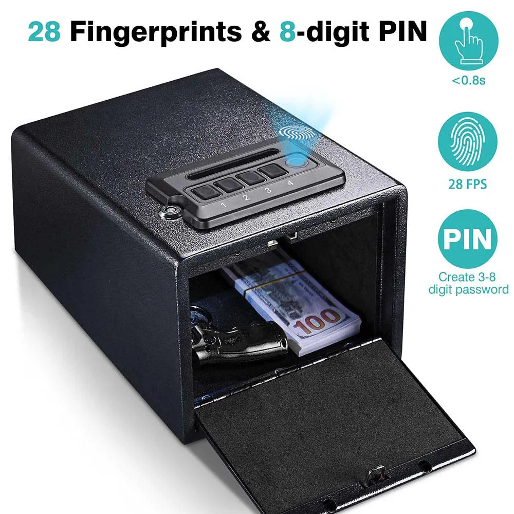 TheLAShop Biometric Digital Gun Pistol Drawer Safe Box Fingerprint