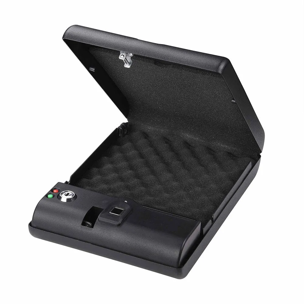 TheLAShop Home Office Car Pistol Fingerprint & Key Lock Safe Box