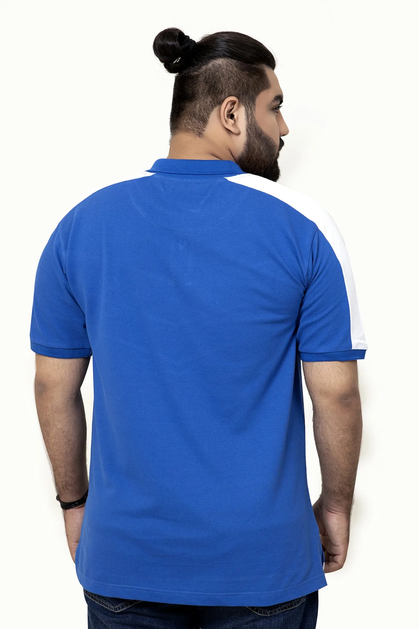 V-Stripe Blue Polo (Plus Size) - A20 - MP0006P