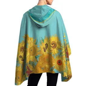 van Gogh Sunflowers Womens Rain Cape - Rainproof Breathable Rain Poncho