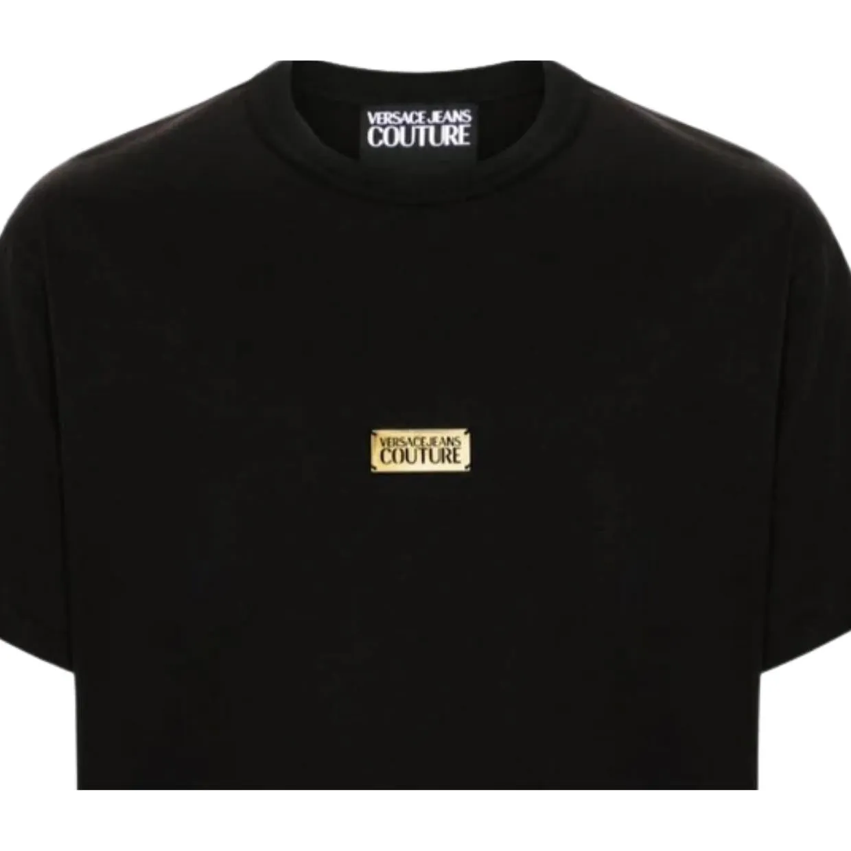 Versace Jeans Couture Metal Logo Tag Black T-Shirt