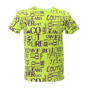 Versace Jeans Couture Print Doodle Logo Neon Green T-Shirt