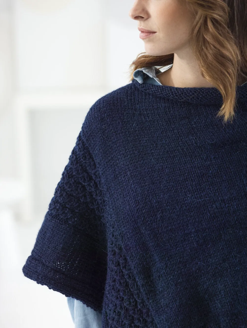 Virtual Cable Poncho (Knit)