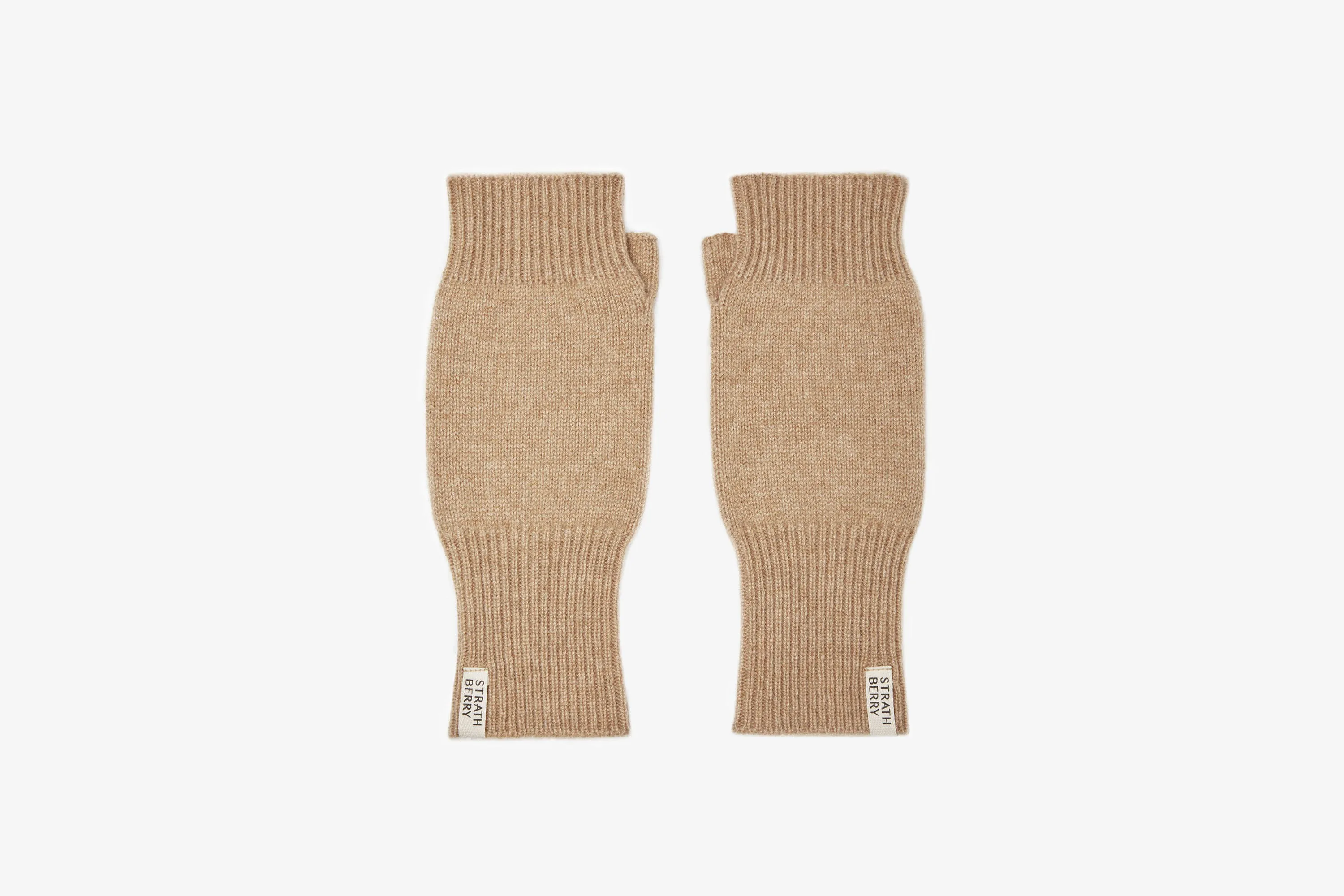 Westray Fingerless Cashmere Gloves - Camel