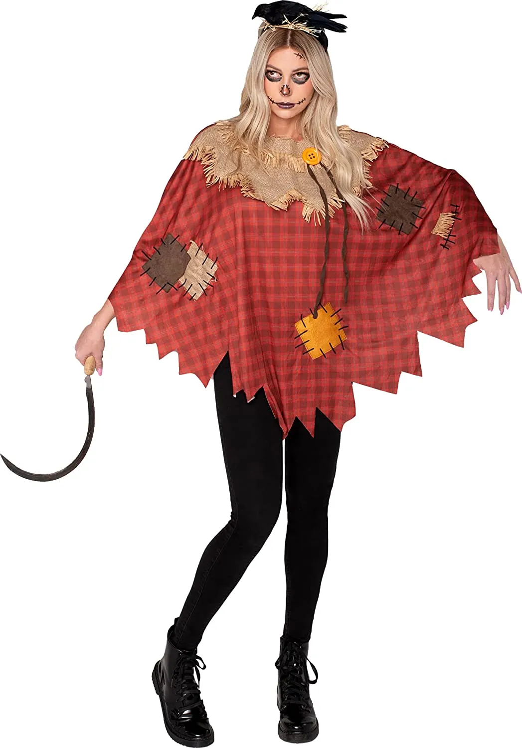 Women Scarecrow Poncho Costume - Adult