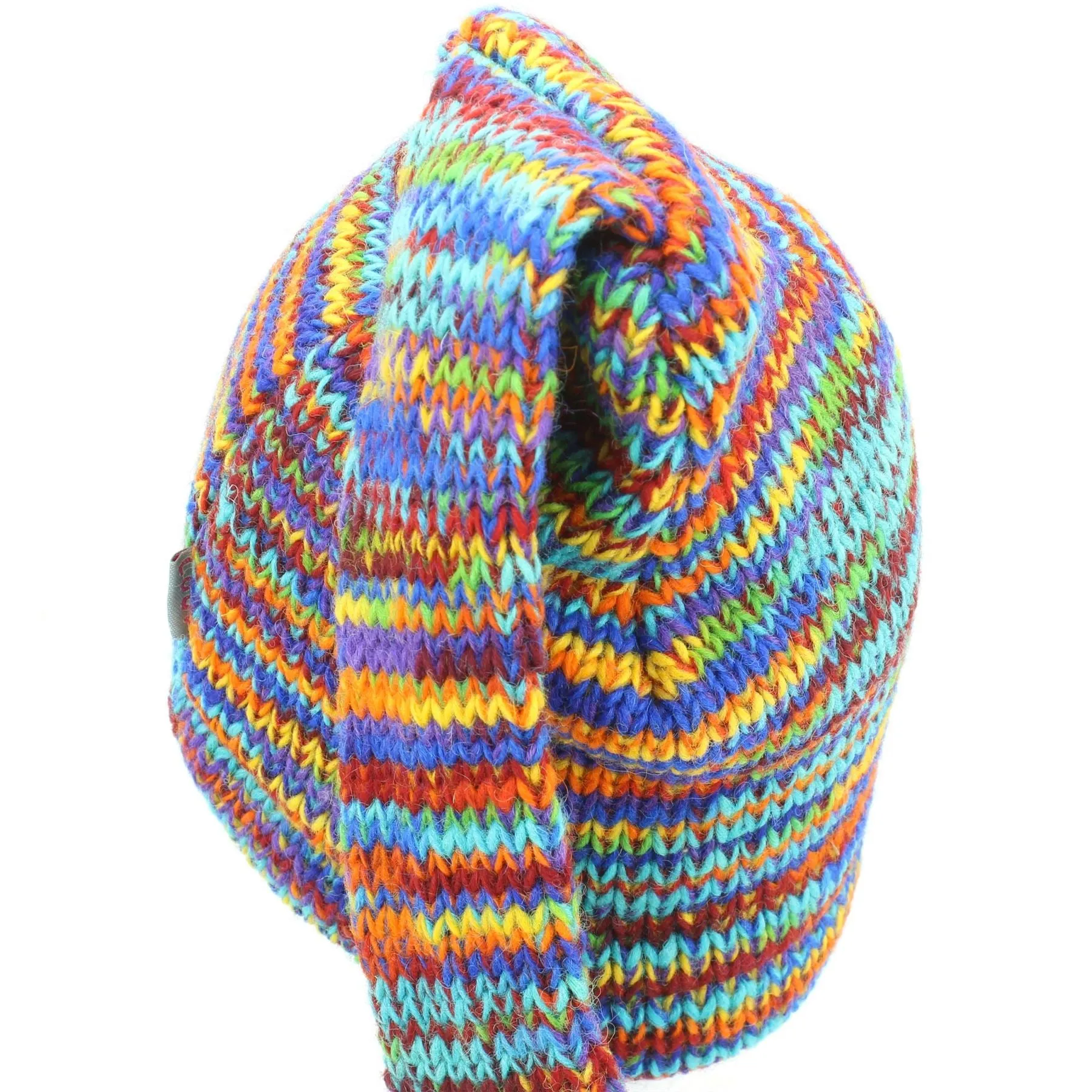 Wool Knit 'Tinky Winky' Tail Beanie Hat - Rainbow SD