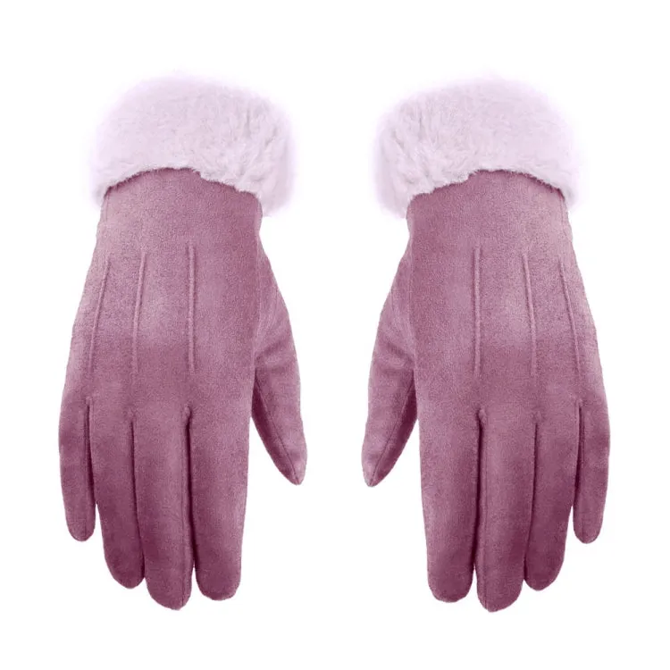 WST-01 Fleece Warm Gloves Autumn and Winter Touchscreen Cycling Gloves(Purple)