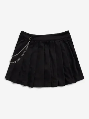 Y&F Kids Black Pleated High-Rise Skirt