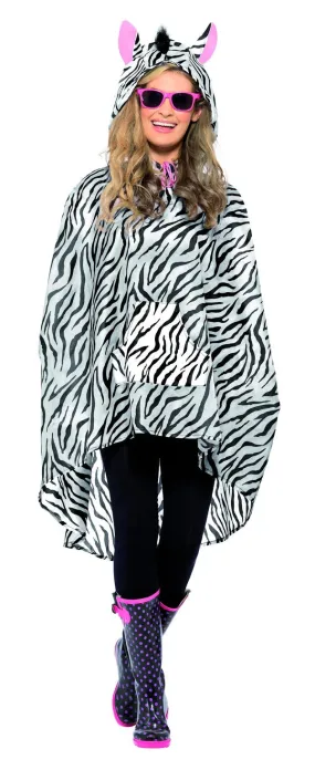 Zebra Party Poncho, Black & White